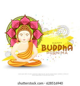 Illustration Of Buddha Purnima  Background.