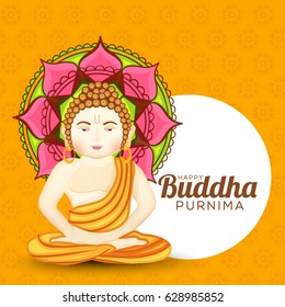 Illustration Of Buddha Purnima  Background.