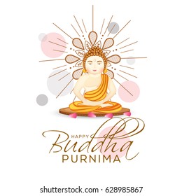 Illustration Of Buddha Purnima  Background.