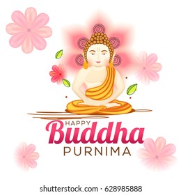 Illustration Of Buddha Purnima  Background.