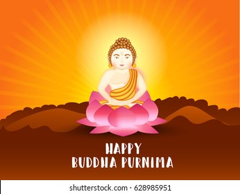 Illustration Of Buddha Purnima  Background.