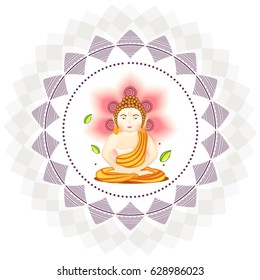 Illustration Of Buddha Purnima  Background.