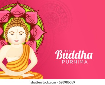 Illustration Of Buddha Purnima  Background.