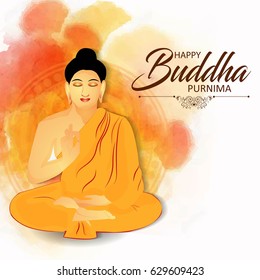 Illustration Of Buddha Purnima Background.