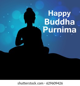 Illustration Of Buddha Purnima Background.