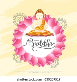 Illustration Of Buddha Purnima  Background.