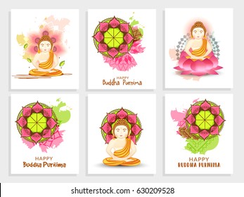 Illustration Of Buddha Purnima  Background.