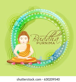 Illustration Of Buddha Purnima  Background.