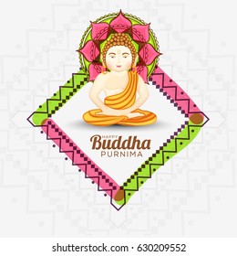 Illustration Of Buddha Purnima  Background.