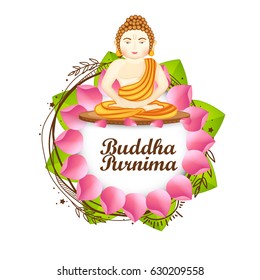 Illustration Of Buddha Purnima  Background.