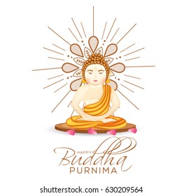 Illustration Of Buddha Purnima  Background.