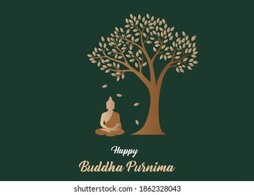 Illustration von Buddha Purnima oder Vesak Day mit nettem und kreativem Design, Banner, Poster, Flyer
