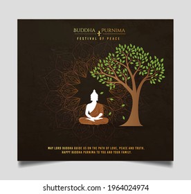 illustration for Buddha Purnima or Vesak Day with nice and creative design, banner, poster, flyer
