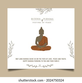 illustration for Buddha Purnima or Vesak Day with nice and creative design, banner, poster, flyer
