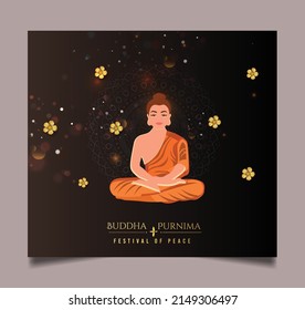 illustration for Buddha Purnima or Vesak Day with nice and creative design, banner, poster, flyer