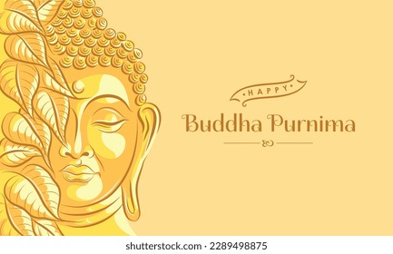 illustration for Buddha Purnima or Vesak Day with creative design for banner, poster, flyer or social media