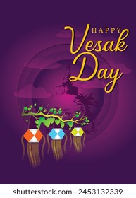 illustration for Buddha Purnima or Vesak Day with nice and creative design, banner, poster, flyer