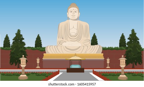 Illustration of Buddha Statue vector