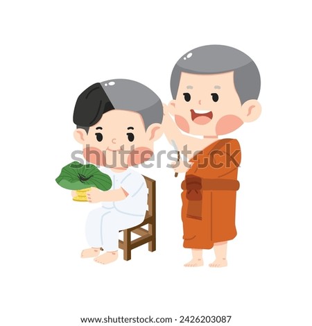 Illustration for Buddhist Ordination cartoon vector