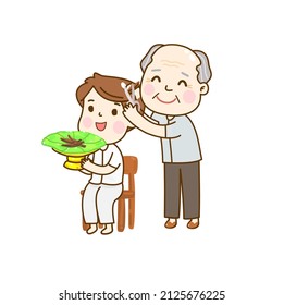 Illustration for Buddhist Ordination on Background.