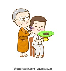 Illustration for Buddhist Ordination on Background.