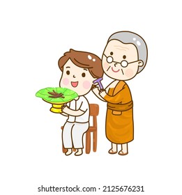 Illustration for Buddhist Ordination on Background.