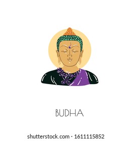 Illustration of a Budha on white color 