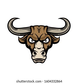 an illustration of a buffalo head design mascot