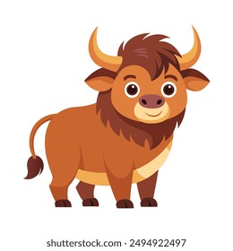 Illustration of Buffalo standing isolated