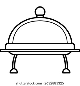 Ilustración de un servidor buffet con cajones aislados sobre fondo blanco