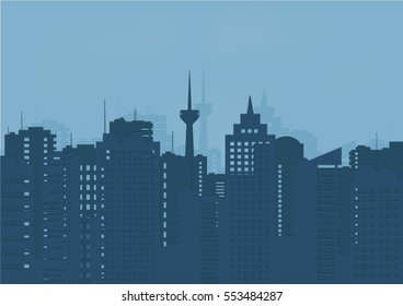 Illustration of the building of the city.