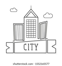 Illustration Of Building And City, City Scene Vector Illustration On White Background. Vector Illustration Suitable For Greeting Card, Poster Or T-shirt Printing.