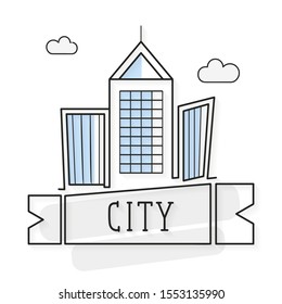 Illustration Of Building And City, City Scene Vector Illustration On White Background. Vector Illustration Suitable For Greeting Card, Poster Or T-shirt Printing.