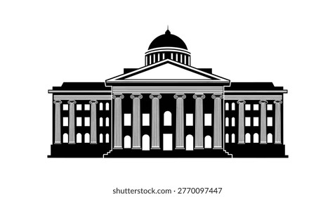 Illustration of a building with columns