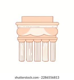 una ilustración de un edificio con columnas en la parte superior