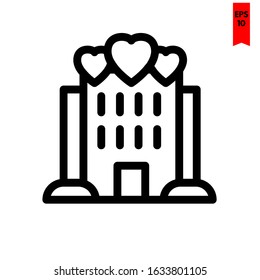 illustration of building flat icon