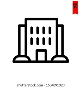 illustration of building flat icon
