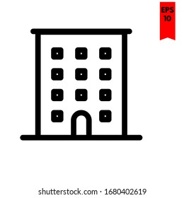 illustration of building flat icon