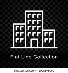 Illustration of building icon on checkered background