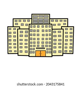 Illustration of building isolated with white background perfect for icons, symbols, items, element and ect.