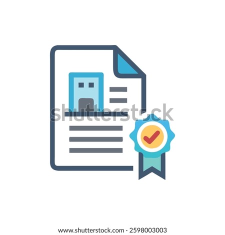 Illustration of a building licensing icon ensuring regulatory compliance.