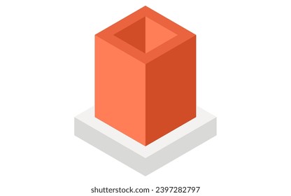 Ilustración de la estructura de la construcción, ilustración isométrica del marco de acero, ilustración vectorial