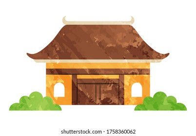 illustration of building in temple