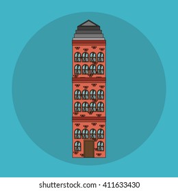 Illustration of building , vector design, building and real estate related