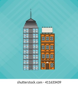 Illustration of building , vector design, building and real estate related