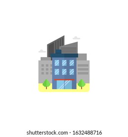 Illustration of building, vector flat design 