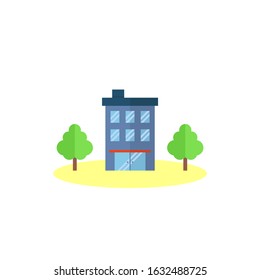 Illustration of building, vector flat design 