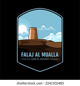 illustration of buildings in the falaj almuala desert