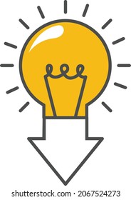 Its an illustration of a bulb with the bottom half as an Arrow. 