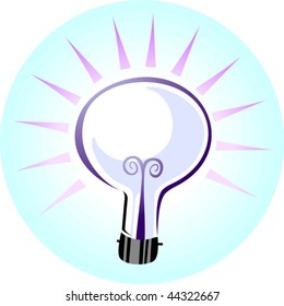 Illustration of bulb with flame	